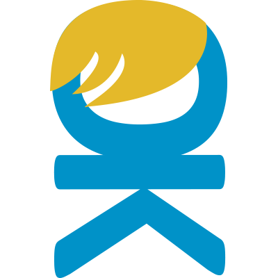 Oran Kane - Graphic Designer logo, blue letters stacked vertically.